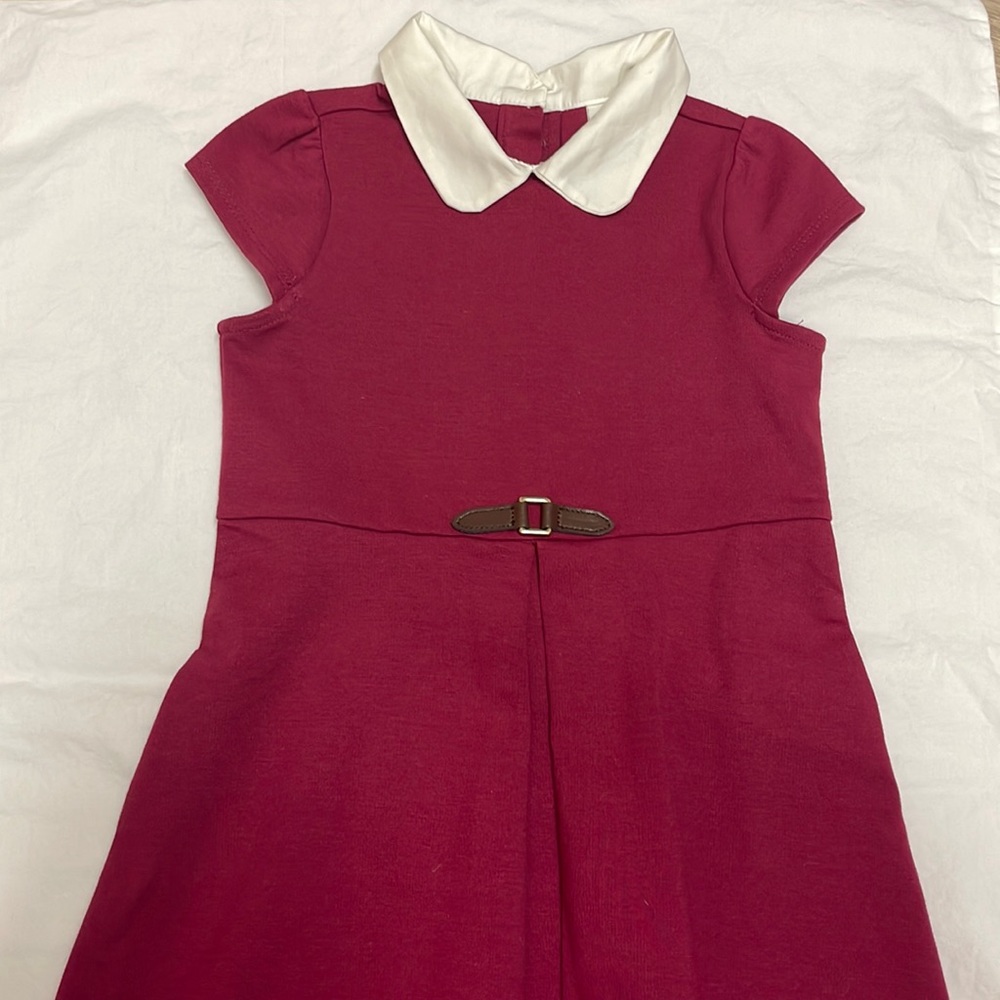 Little girls equestrian style maroon dress. Janie and jack. Size 3. Like new